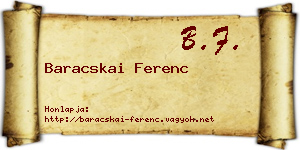 Baracskai Ferenc névjegykártya