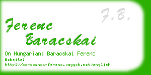 ferenc baracskai business card